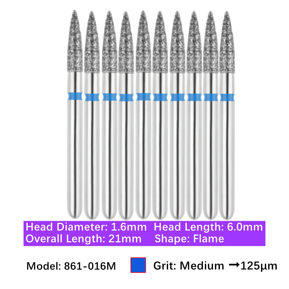 Vakker Dental Flame FG Diamond Burs 861-016M 10/pk