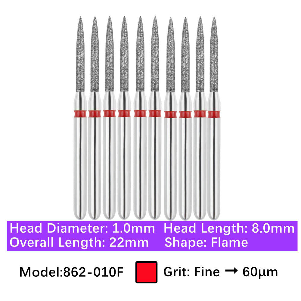 Vakker Dental Flame FG Diamond Burs 862-010F 10/pk