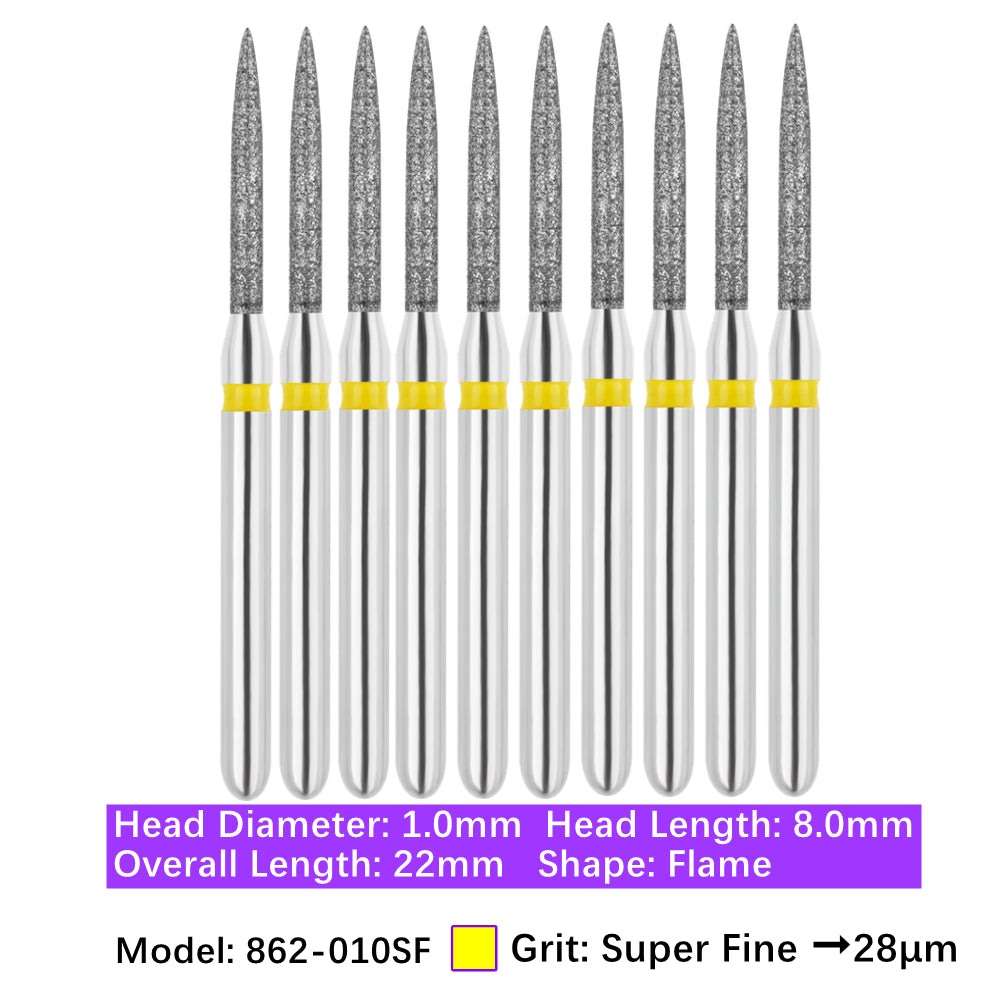 Vakker Dental Flame FG Diamond Burs 862-010SF 10/pk