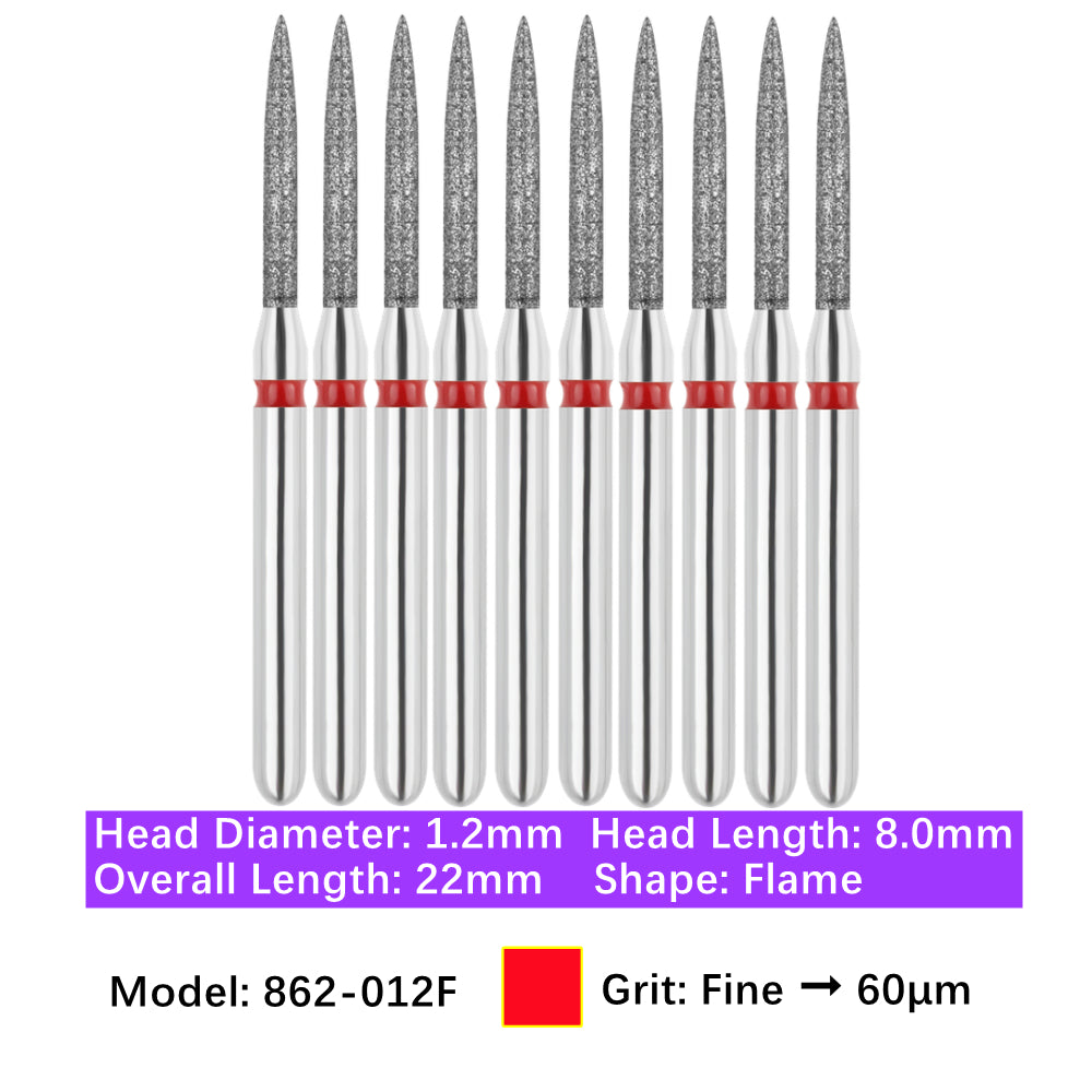 Vakker Dental Flame FG Diamond Burs 862-012F 10/pk