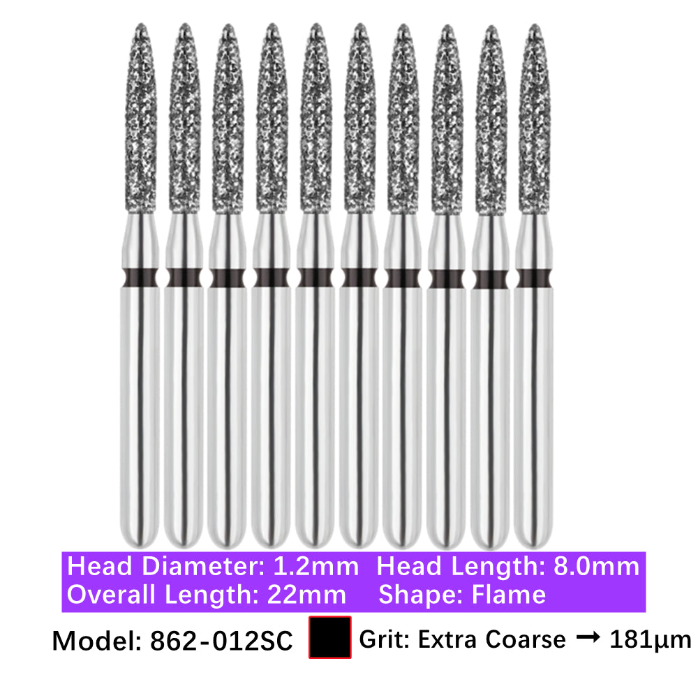 Vakker Dental Flame FG Diamond Burs 862-012SC 10/pk