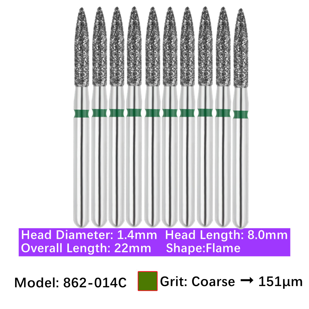Vakker Dental Flame FG Diamond Burs 862-014C 10/pk