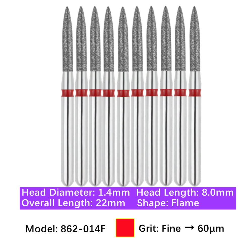 Vakker Dental Flame FG Diamond Burs 862-014F 10/pk