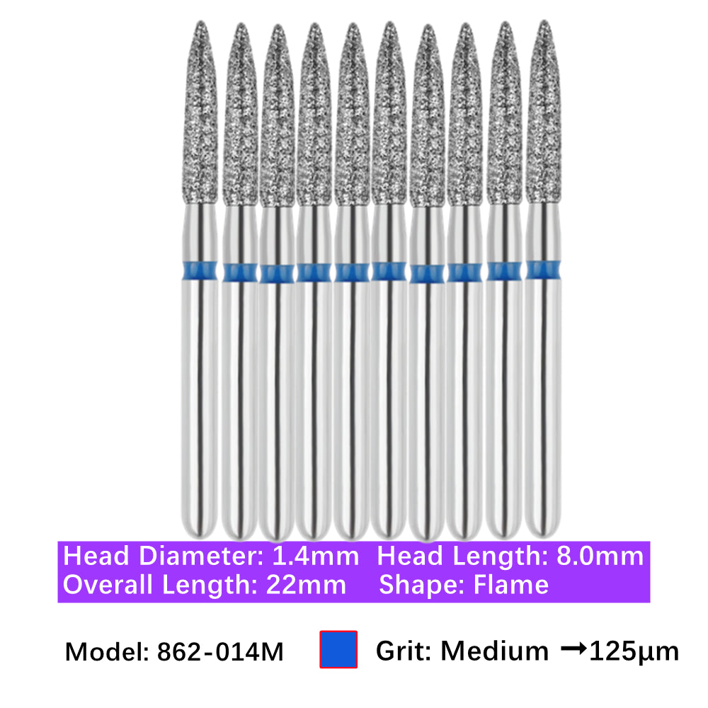 Vakker Dental Flame FG Diamond Burs 862-014M 10/pk