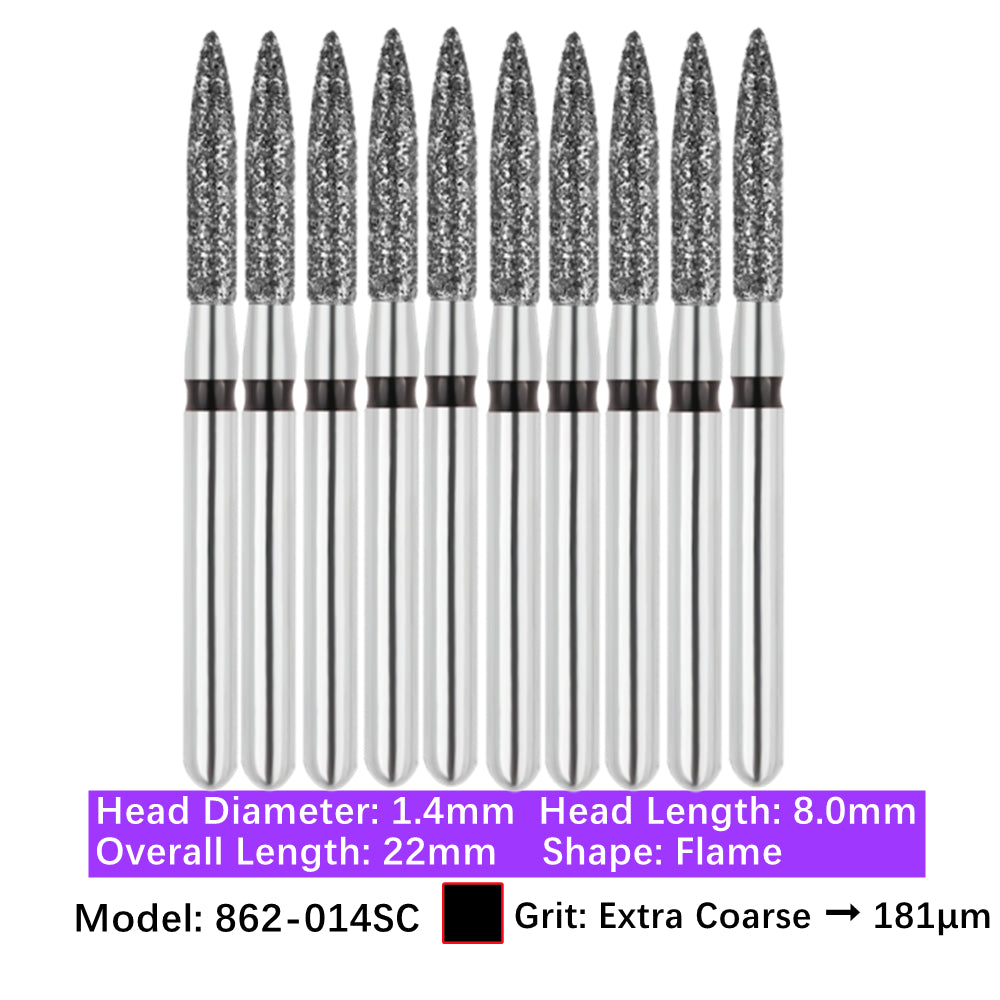 Vakker Dental Flame FG Diamond Burs 862-014SC 10/pk