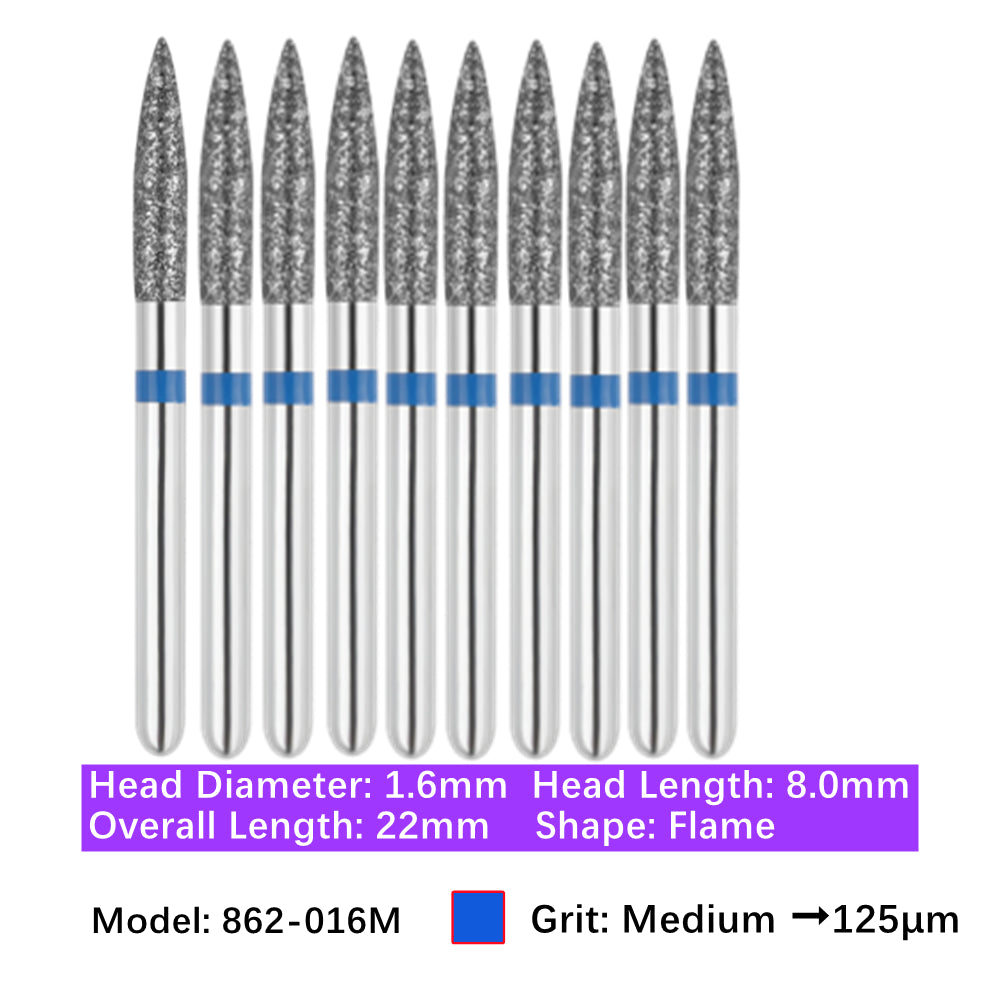 Vakker Vakker Dental Flame FG Diamond Burs 862-016M 10/pk