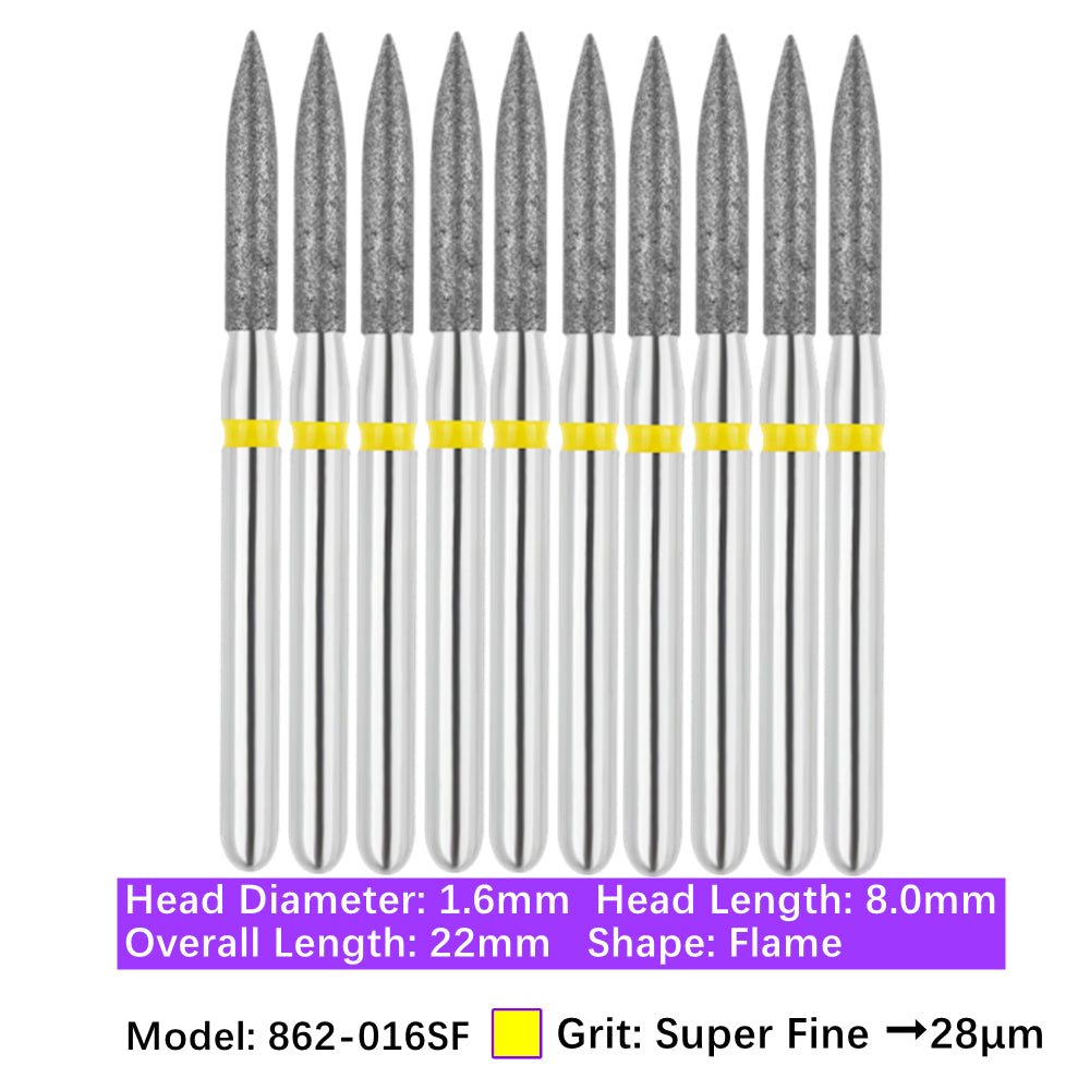 Vakker Vakker Dental Flame FG Diamond Burs 862-016SF 10/pk