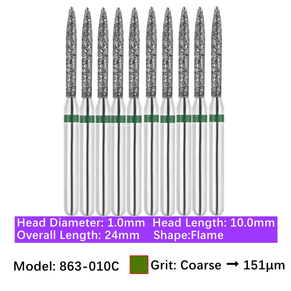 Vakker Vakker Dental Flame FG Diamond Burs 863-010C 10/pk