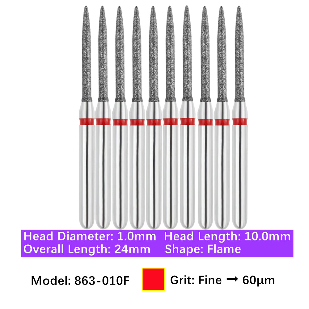 Vakker Vakker Dental Flame FG Diamond Burs 863-010F 10/pk