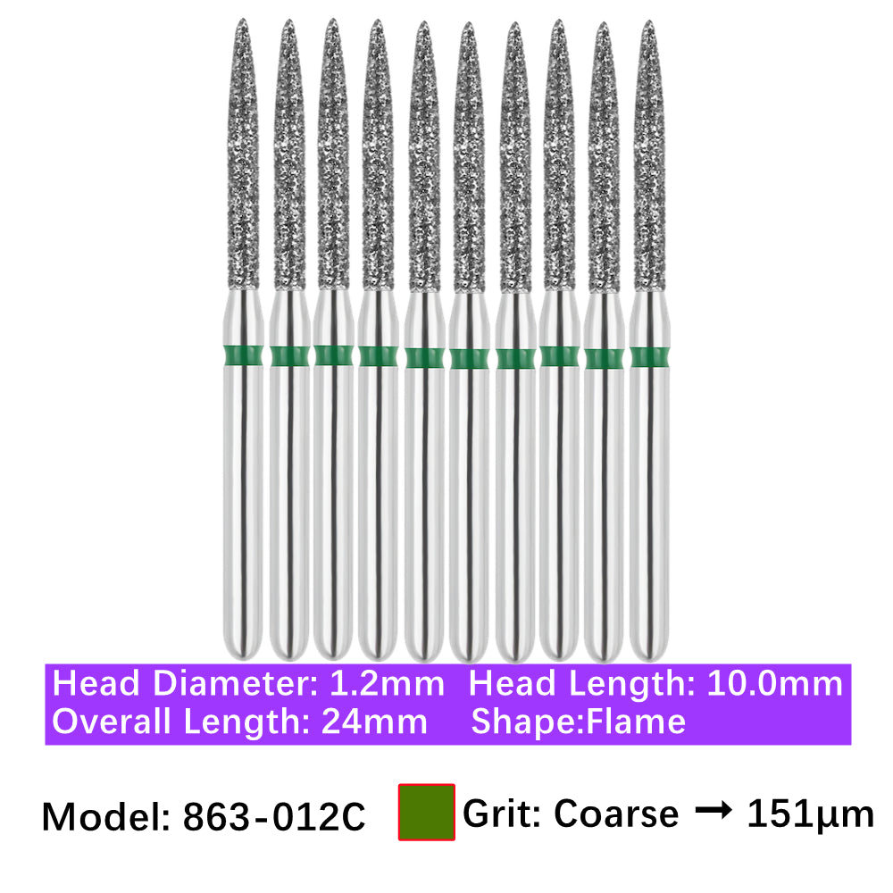 Vakker Vakker Dental Flame FG Diamond Burs 863-012C 10/pk