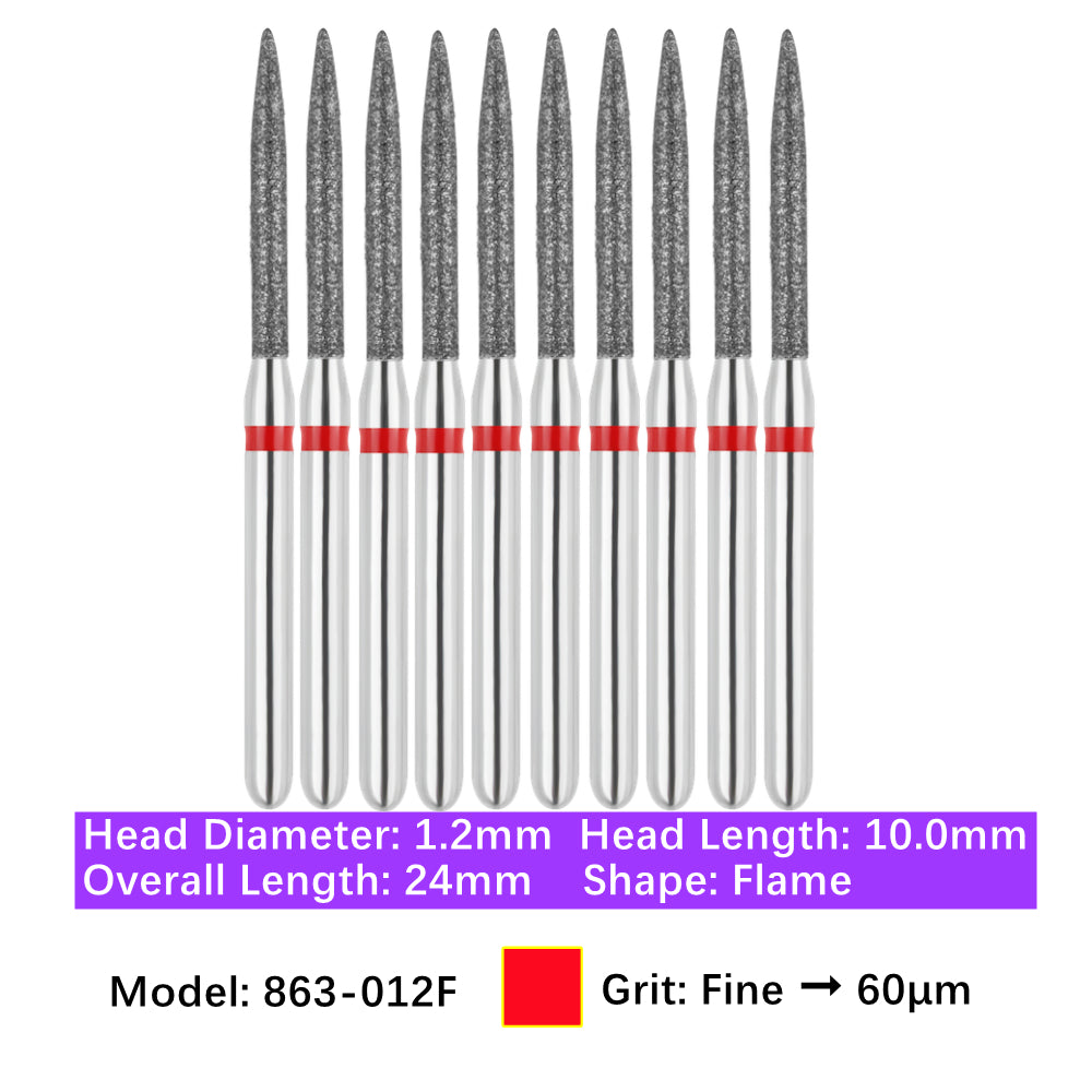Vakker Vakker Dental Flame FG Diamond Burs 863-012F 10/pk