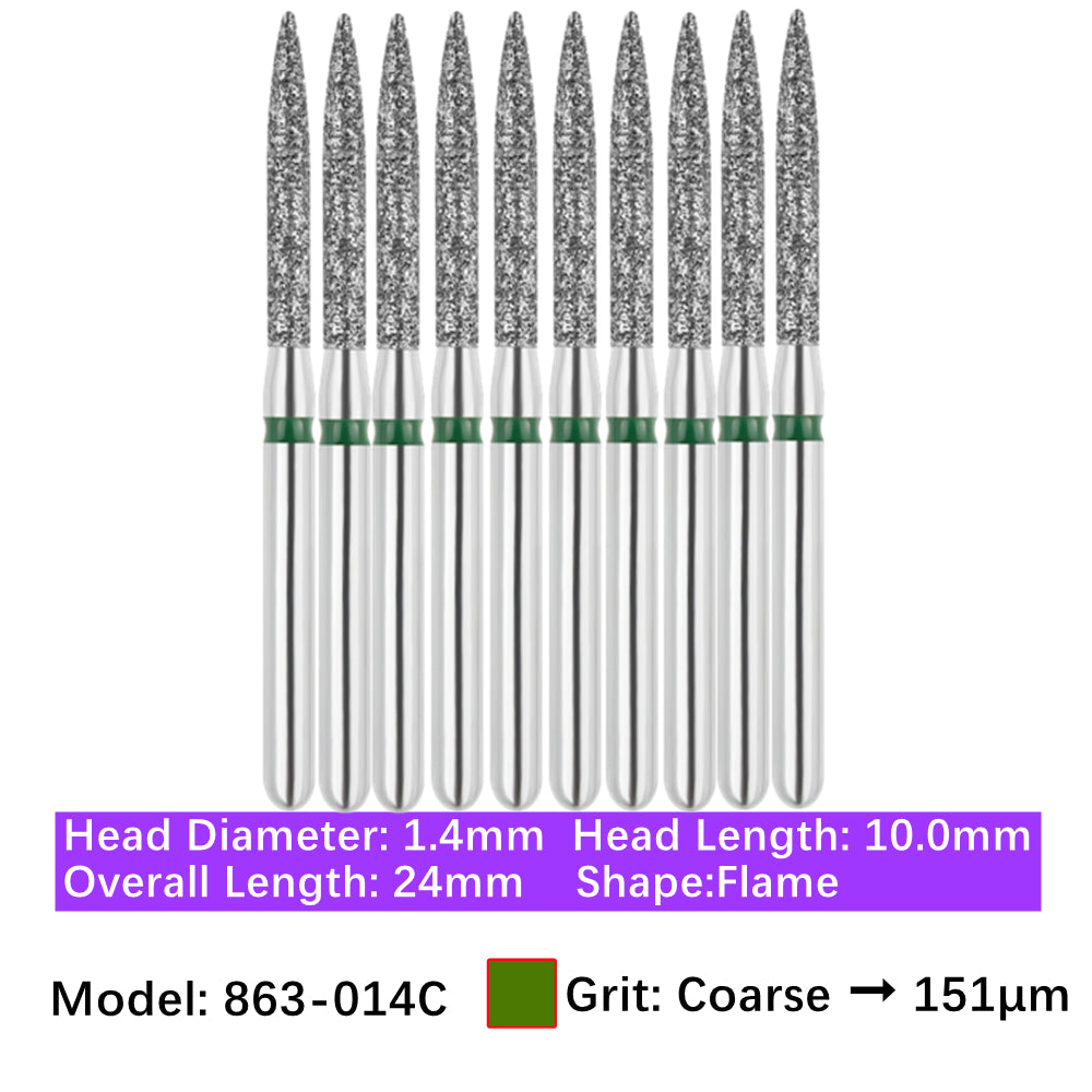 Vakker Vakker Dental Flame FG Diamond Burs 863-014C 10/pk