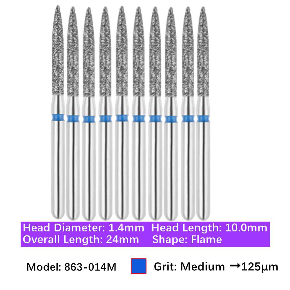 Vakker Dental Flame FG Diamond Burs 863-014M 10/pk