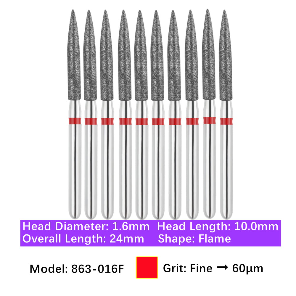 Vakker Vakker Dental Flame FG Diamond Burs 863-016F 10/pk
