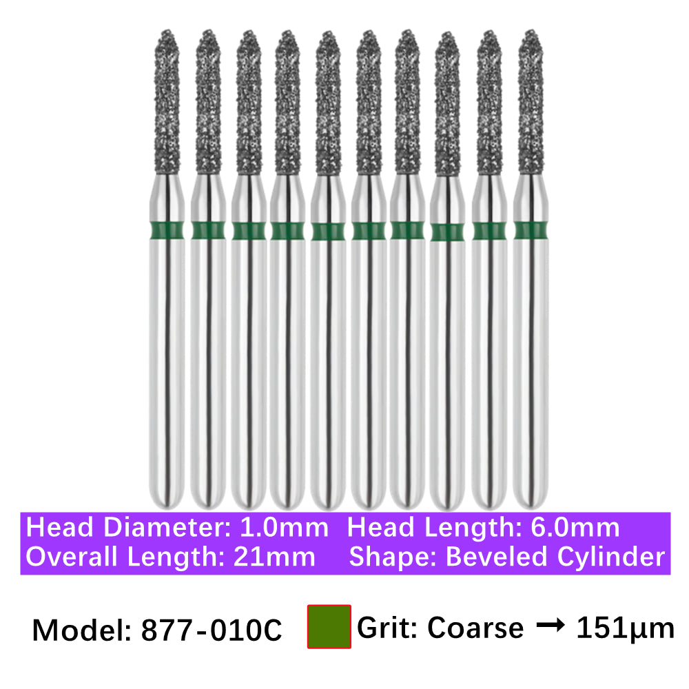 Vakker Dental Bevel Cylinder FG Diamond Burs 877-010C 10/pk