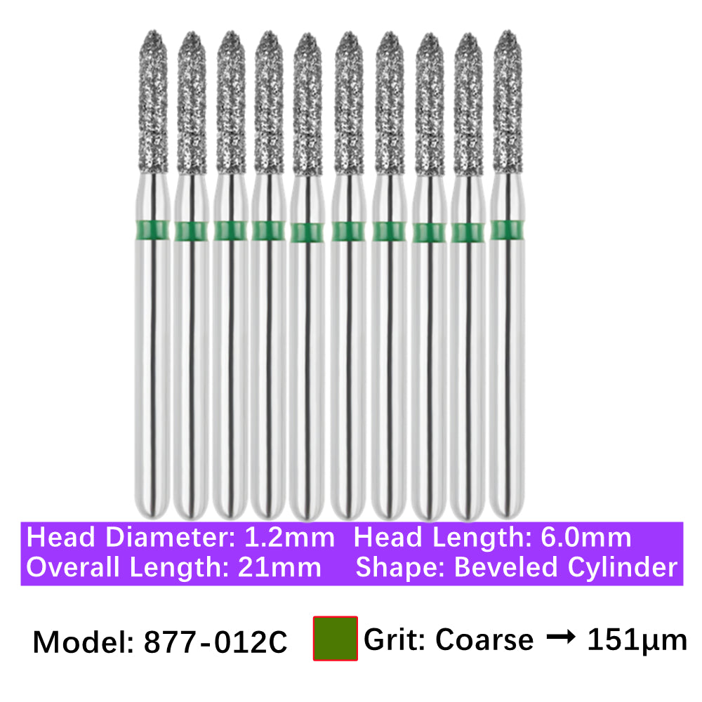 Vakker Dental Bevel Cylinder FG Diamond Burs 877-012C 10/pk