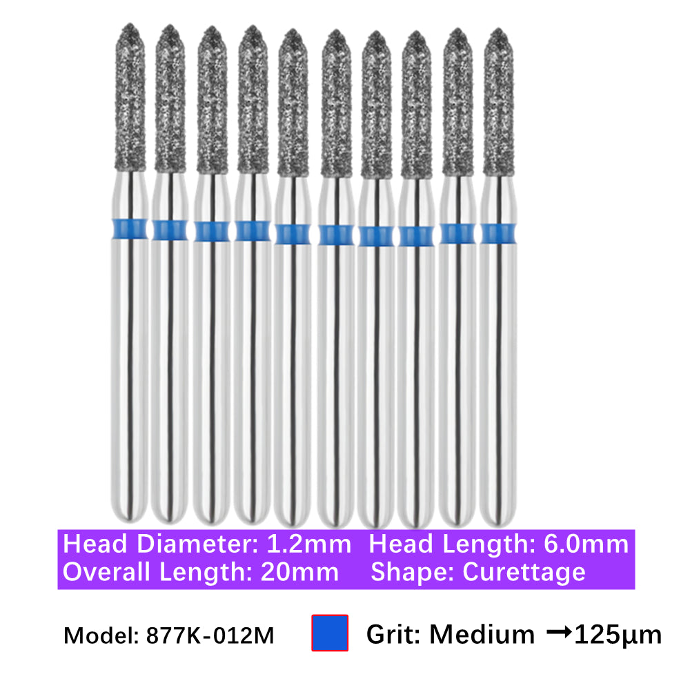 Vakker Dental Gingival Curettage FG Diamond Burs 877K-012M 10/pk