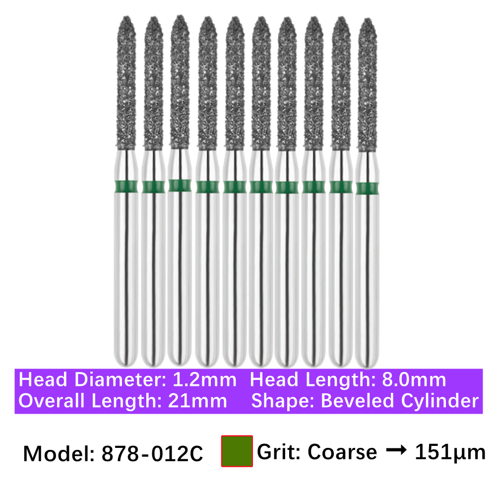 Vakker Dental Bevel Cylinder FG Diamond Burs 878-012C 10/pk