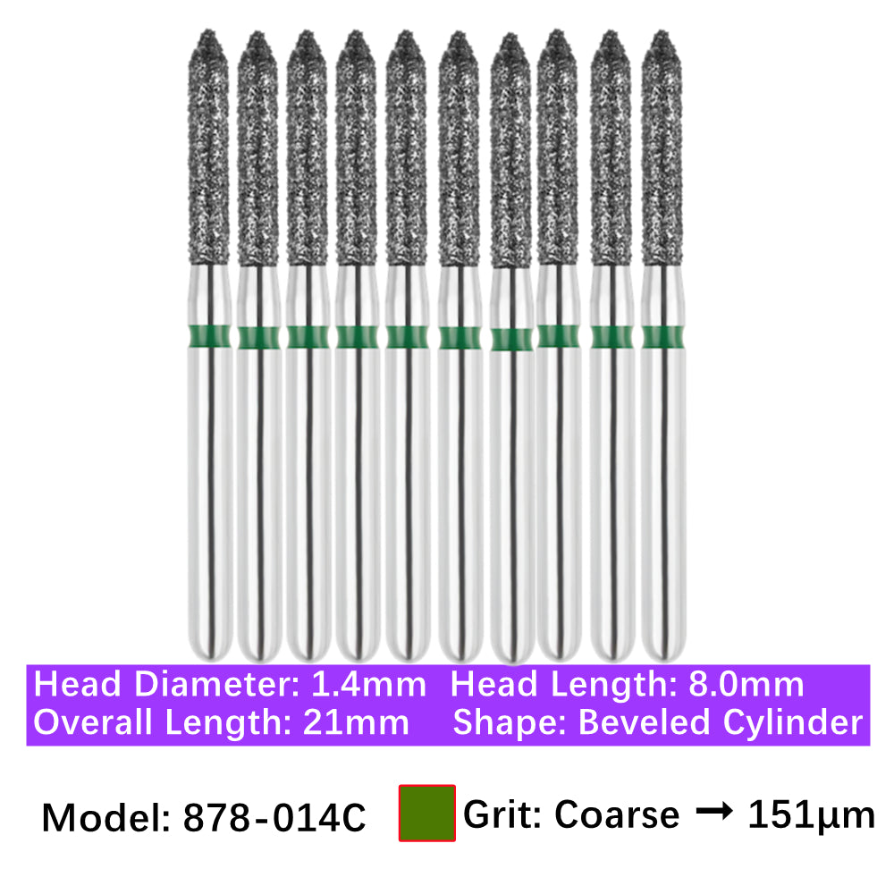 Vakker Dental Bevel Cylinder FG Diamond Burs 878-014C 10/pk