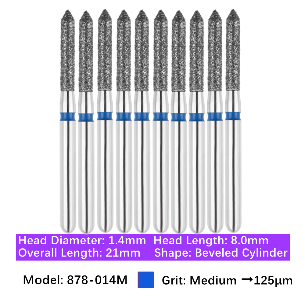 Vakker Dental Bevel Cylinder FG Diamond Burs 878-014M 10/pk