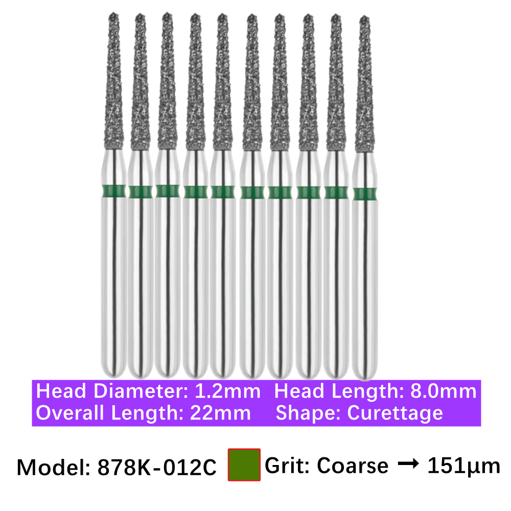 Vakker Dental Gingival Curettage FG Diamond Burs  878K-012C 10/pk