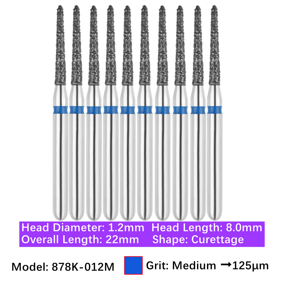 Vakker Dental Gingival Curettage FG Diamond Burs 878K-012M 10/pk