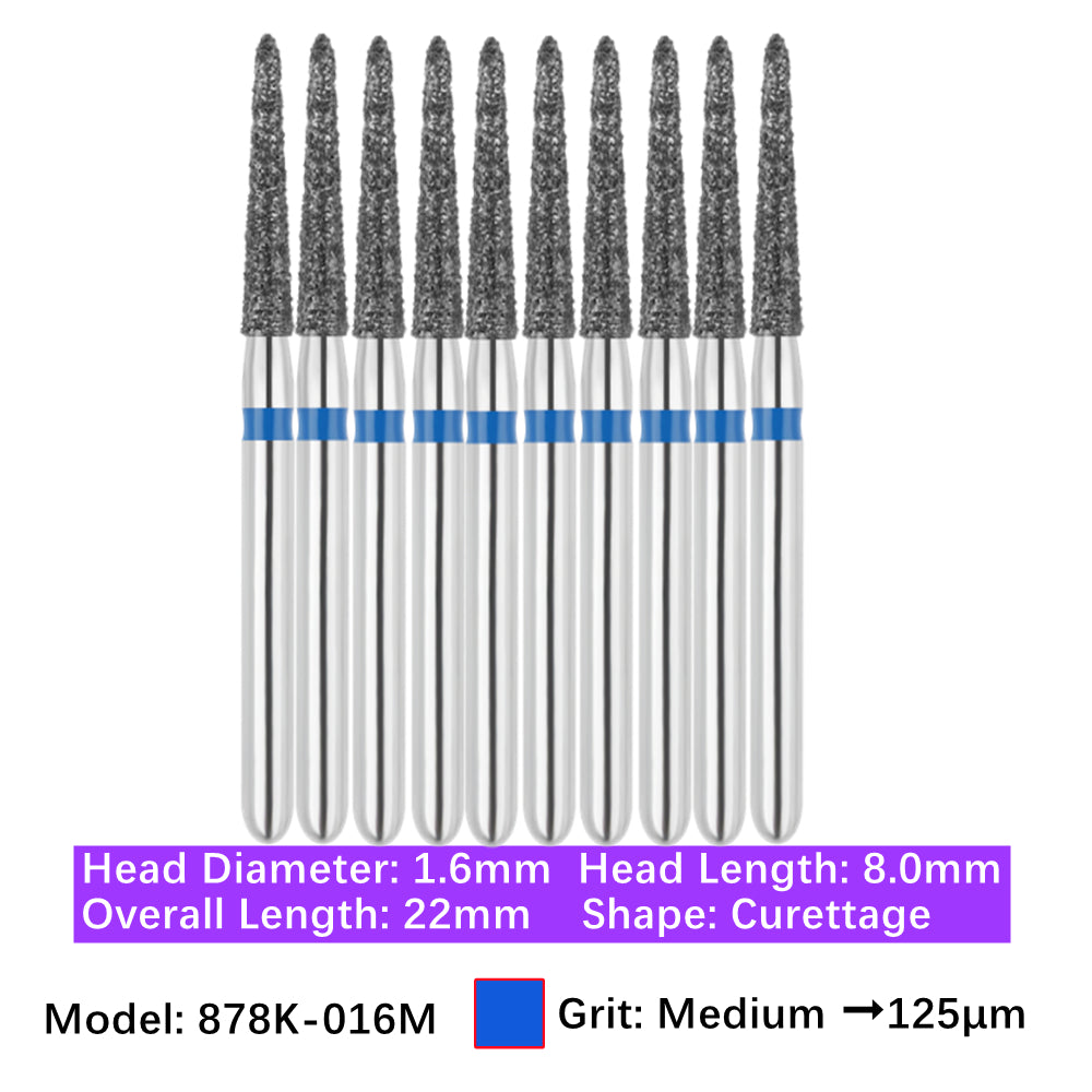 Vakker Dental Gingival Curettage FG Diamond Burs 878K-016M 10/pk
