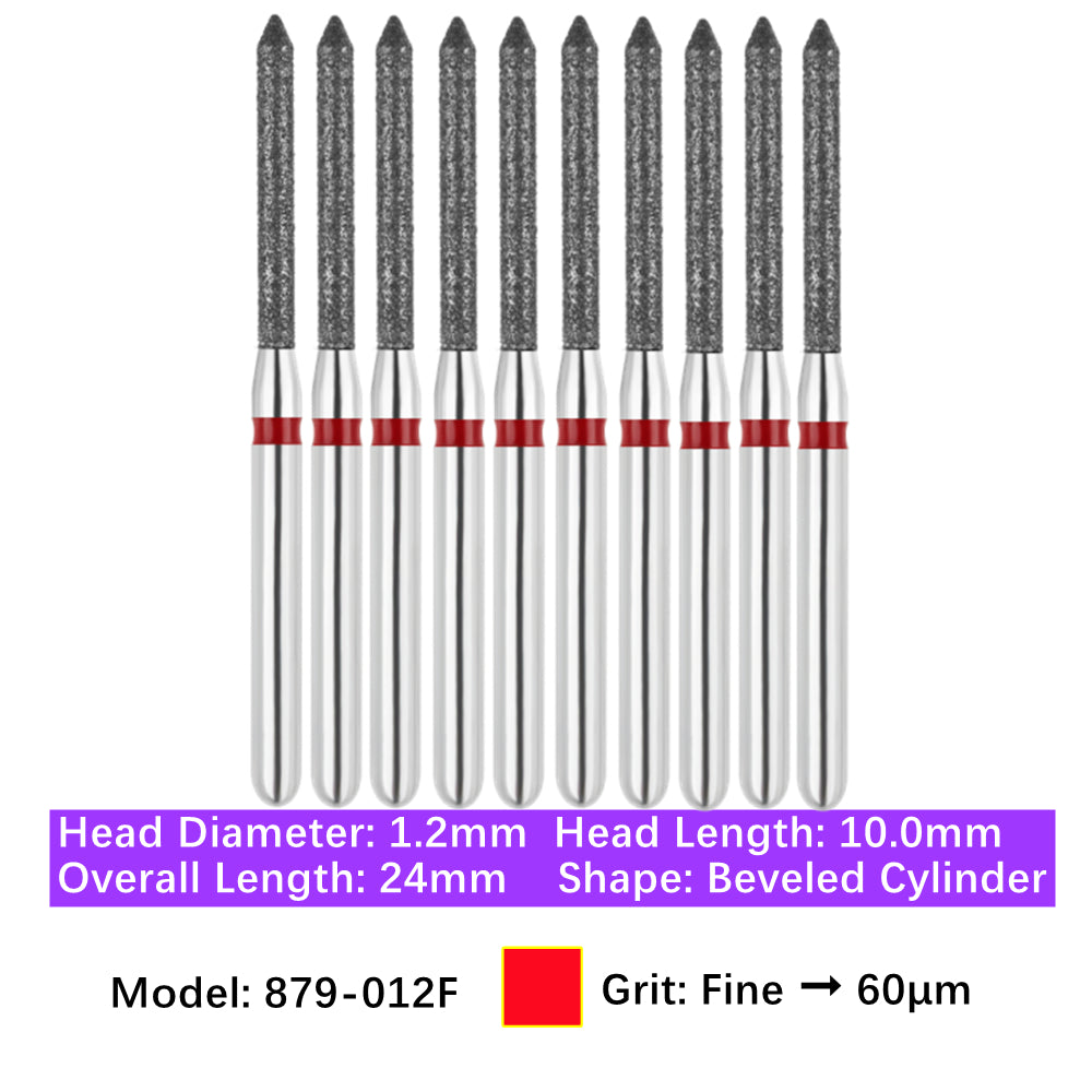 Vakker Dental Bevel Cylinder FG Diamond Burs 879-012F 10/pk