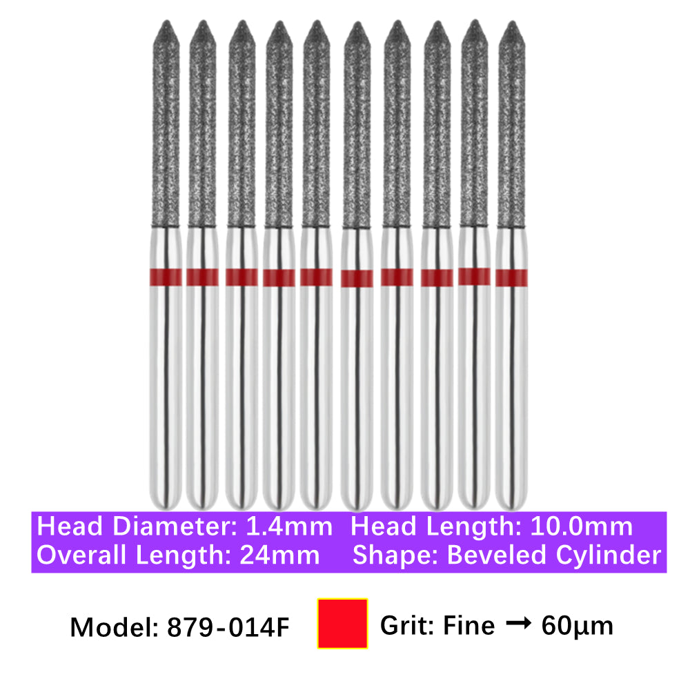 Vakker Dental Bevel Cylinder FG Diamond Burs 879-014F 10/pk