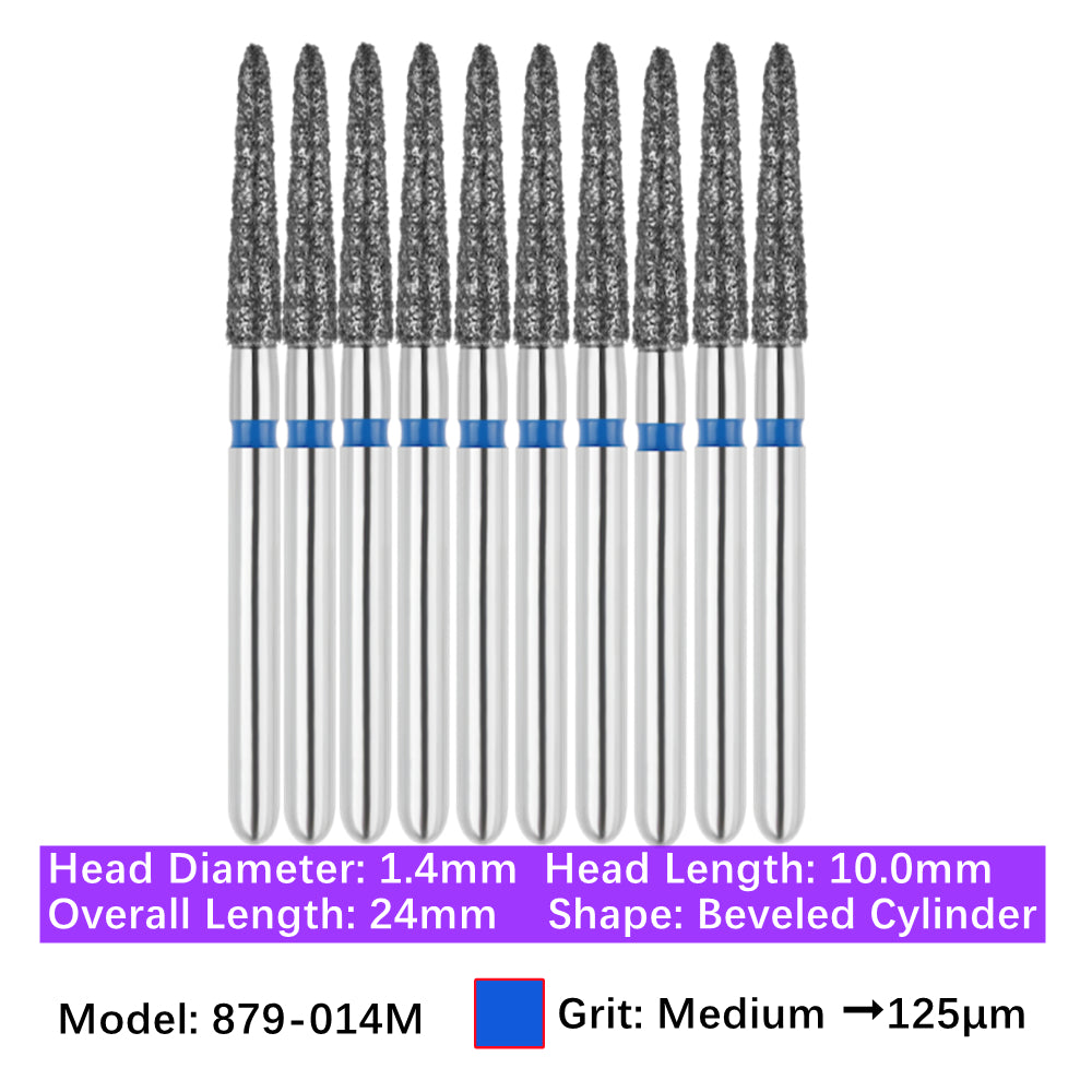 Vakker Dental Bevel Cylinder FG Diamond Burs 879-014M 10/pk