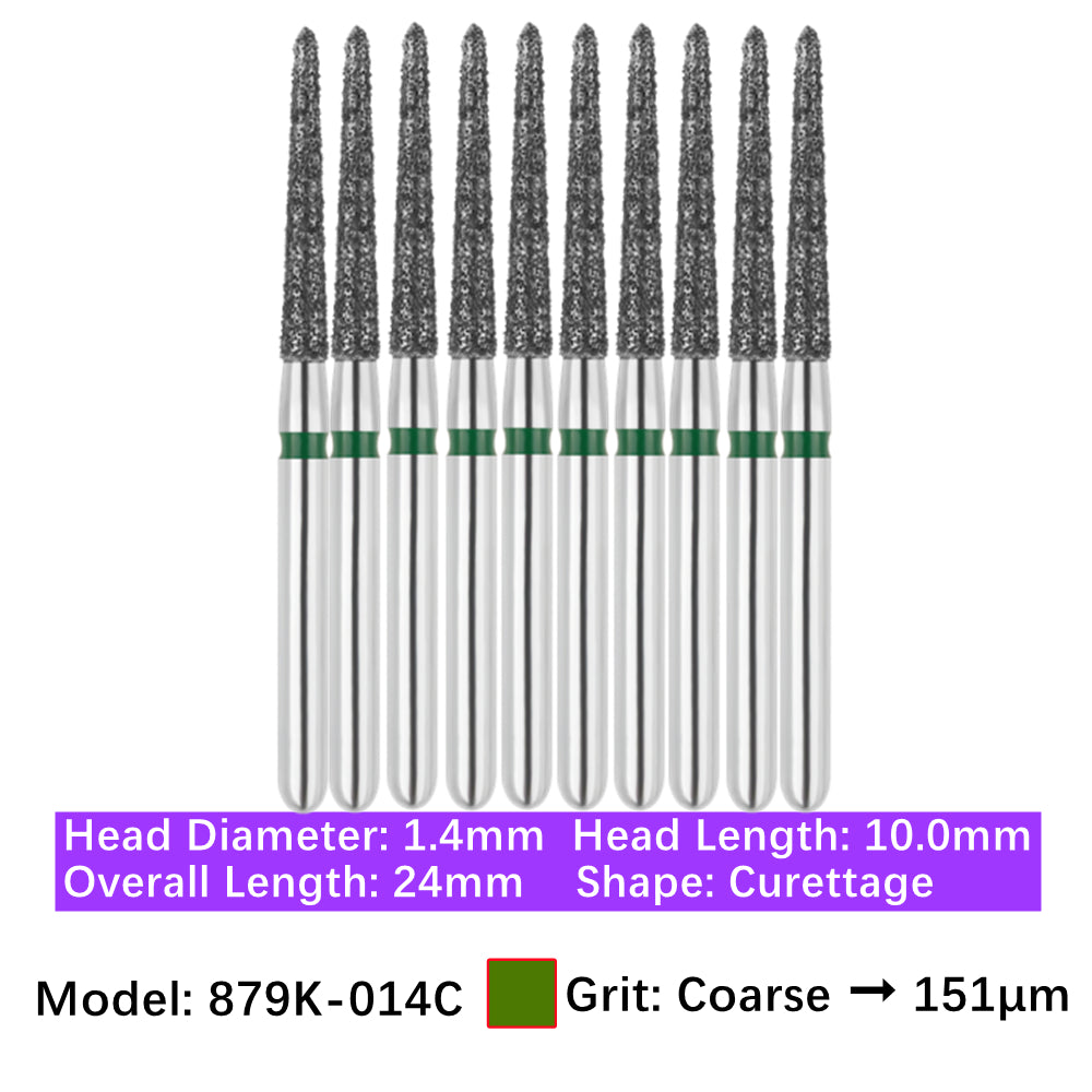 Vakker Dental Gingival Curettage FG Diamond Burs 879K-014C 10/pk
