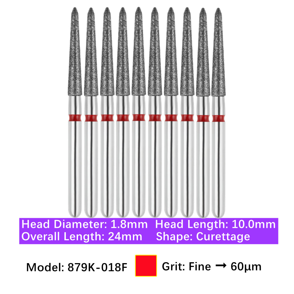 Vakker Dental Gingival Curettage FG Diamond Burs 879K-018F 10/pk