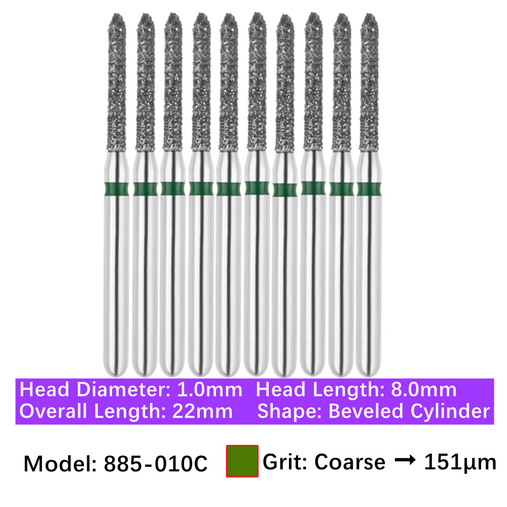 Vakker Dental Bevel Cylinder FG Diamond Burs 885-010C 10/pk