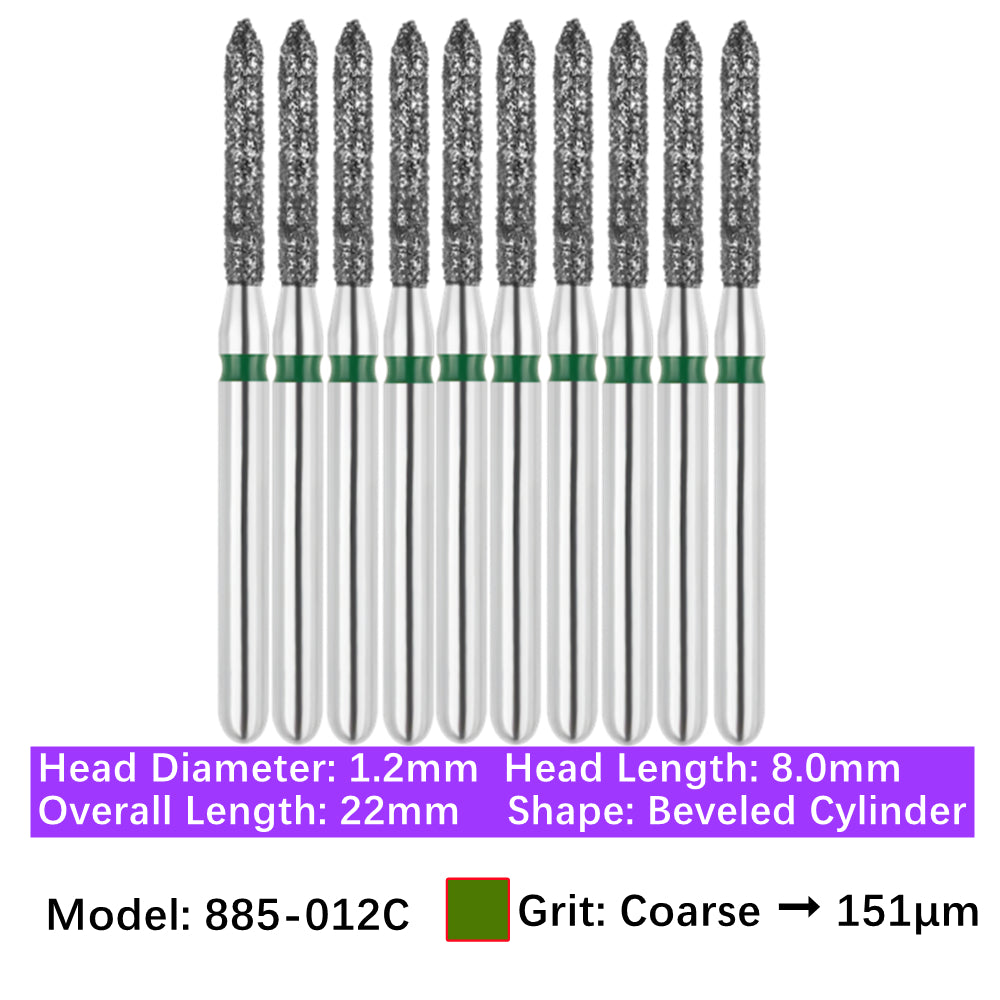 Vakker Dental Bevel Cylinder FG Diamond Burs 885-012C 10/pk