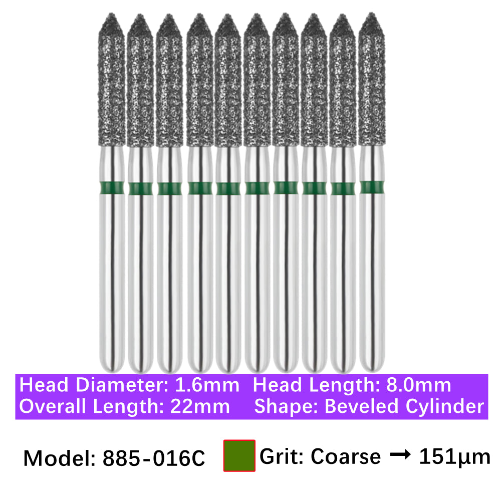 Vakker Dental Bevel Cylinder FG Diamond Burs 885-016C 10/pk