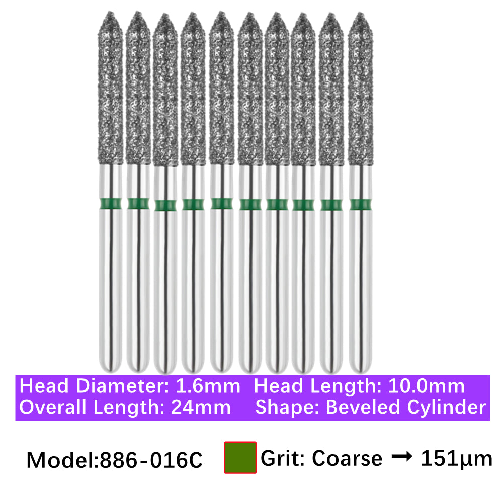 Vakker Dental Bevel Cylinder FG Diamond Burs 886-016C 10/pk