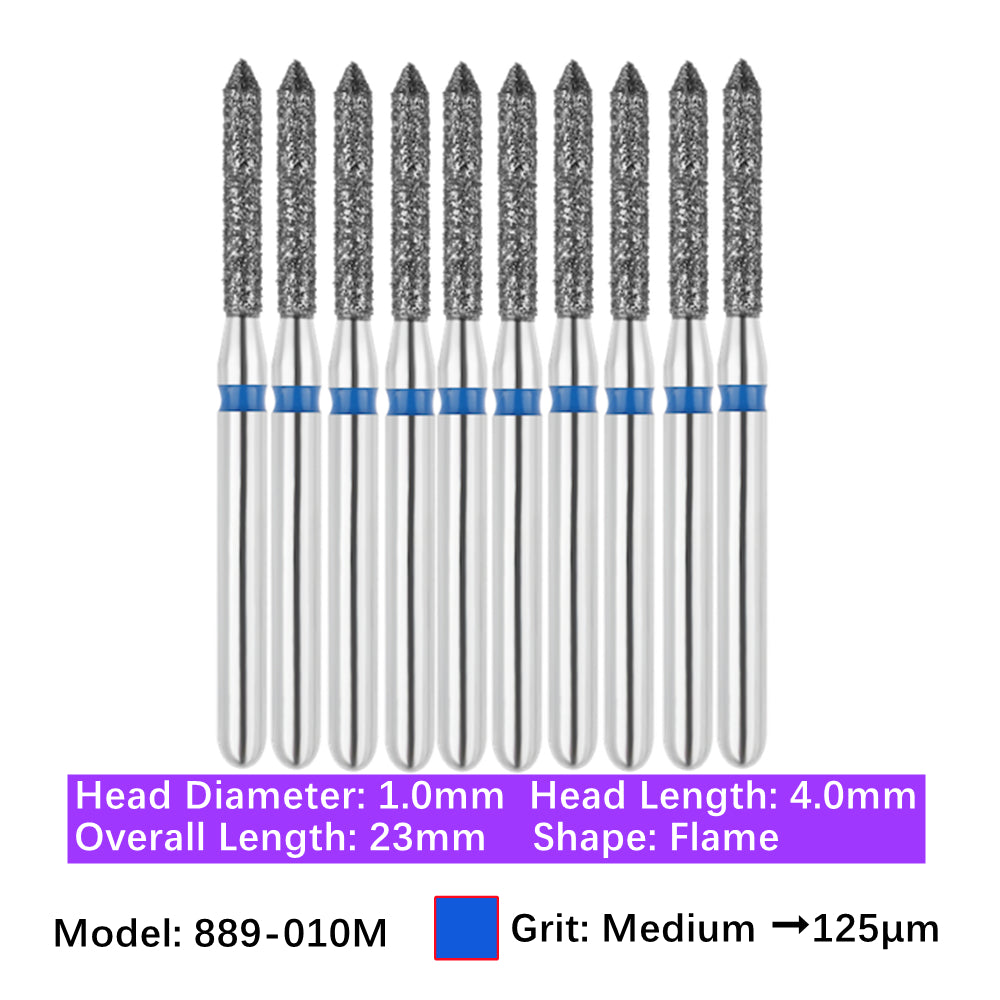 Vakker Vakker Dental Flame FG Diamond Burs 889-010M 10/pk