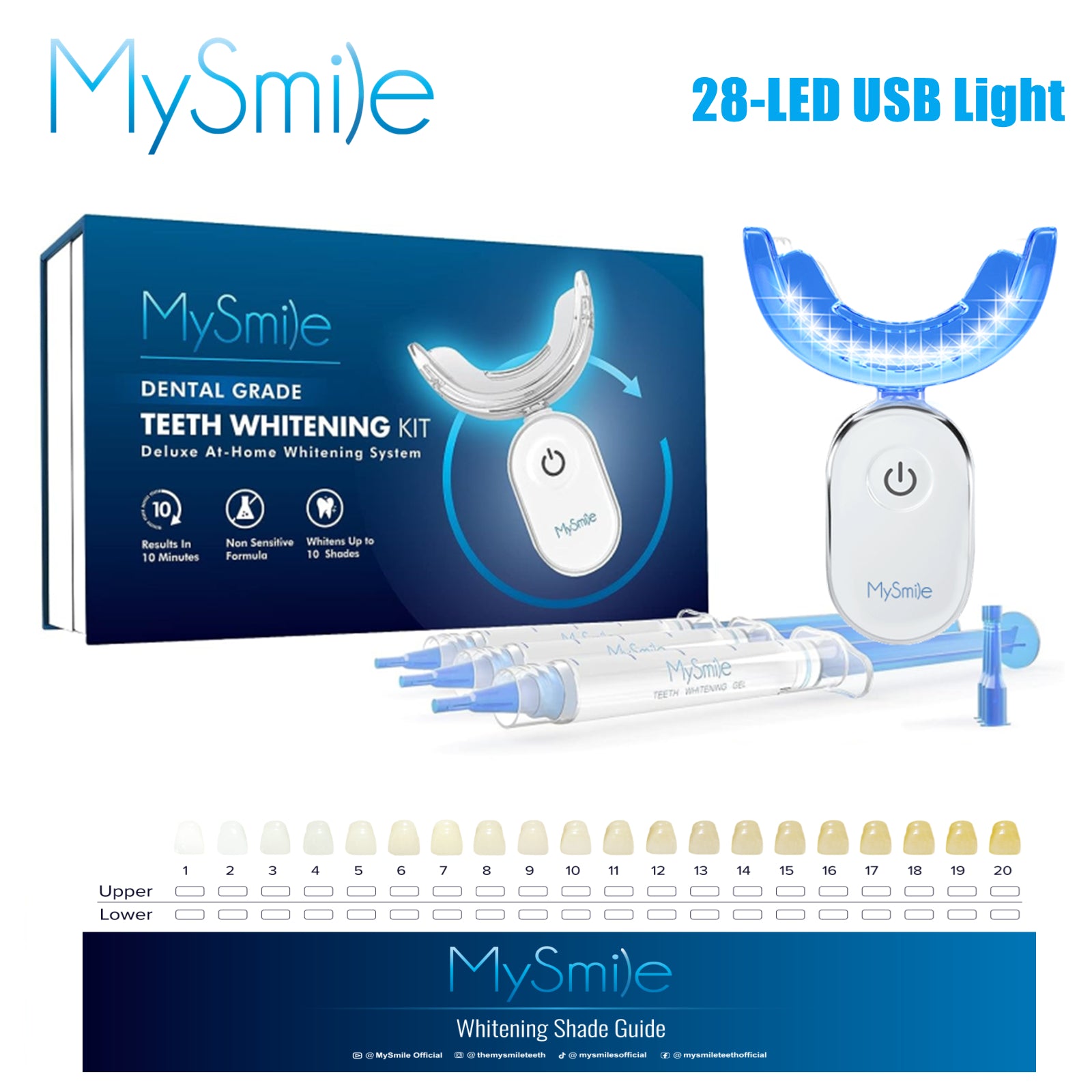 MySmile 3*3ml 35% Teeth Whitening Kit with 28-LED Light