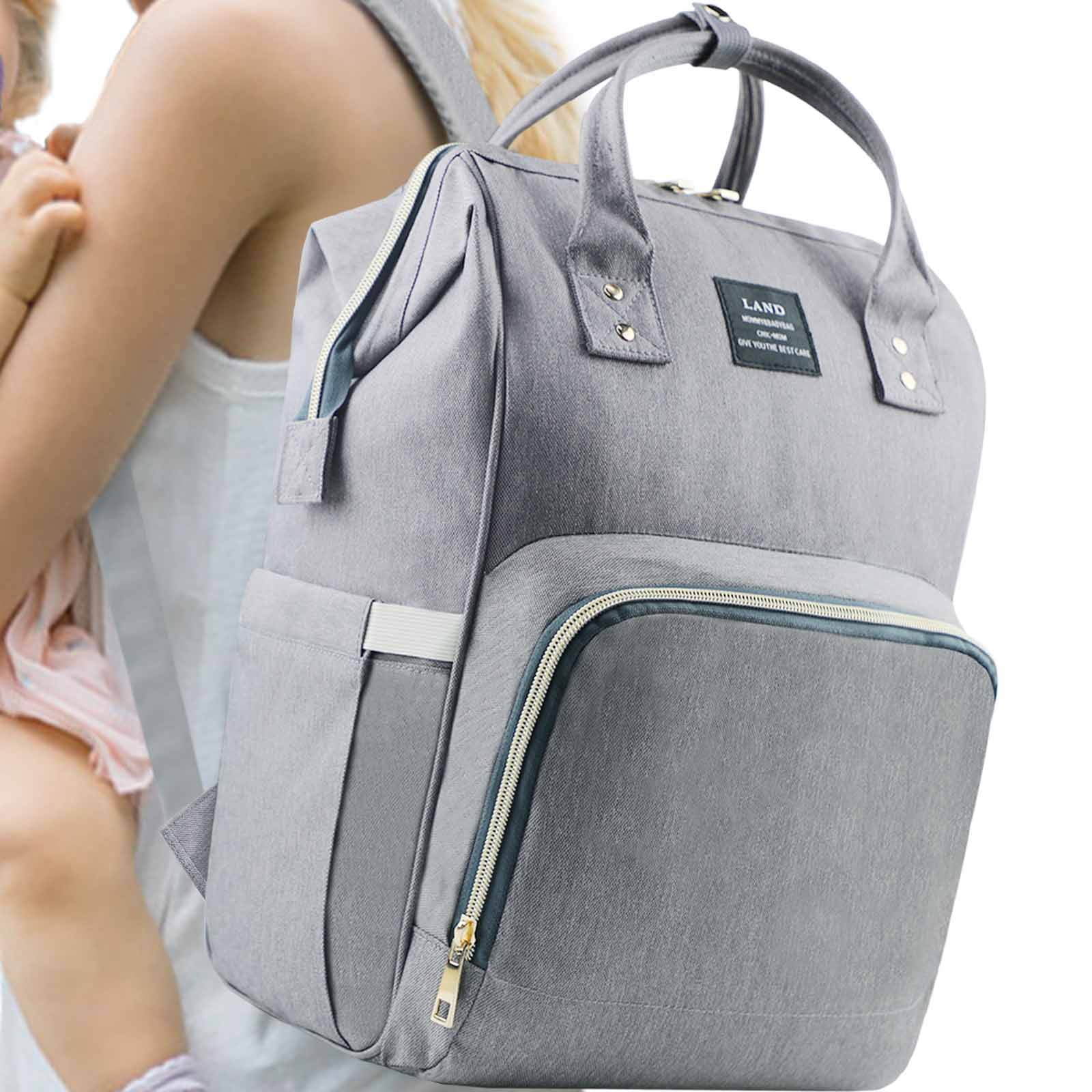LEQUEEN Baby Nappy Diaper Bag Mummy Large Sports Travel Backpack Wooterproof