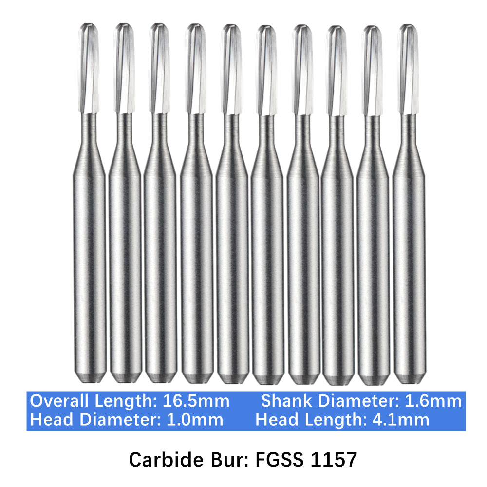 Vakker Dental Carbide Burs FG, Short Shank SS 1157 Friction Grip 10/pk