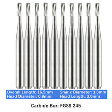 Load image into Gallery viewer, Vakker Dental Carbide Burs FG, Short Shank SS 245 Friction Grip 10/pk

