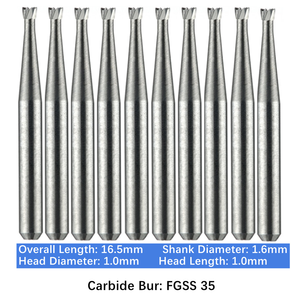 Vakker Dental Carbide Burs FG, Short Shank SS 35 Friction Grip 10/pk