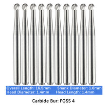 Load image into Gallery viewer, Vakker Dental Carbide Burs FG, Short Shank SS 4 Friction Grip 10/pk
