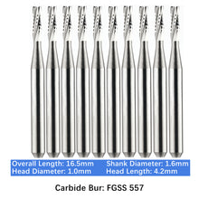 Load image into Gallery viewer, Vakker Dental Carbide Burs FG, Short Shank SS 557 Friction Grip 10/pk
