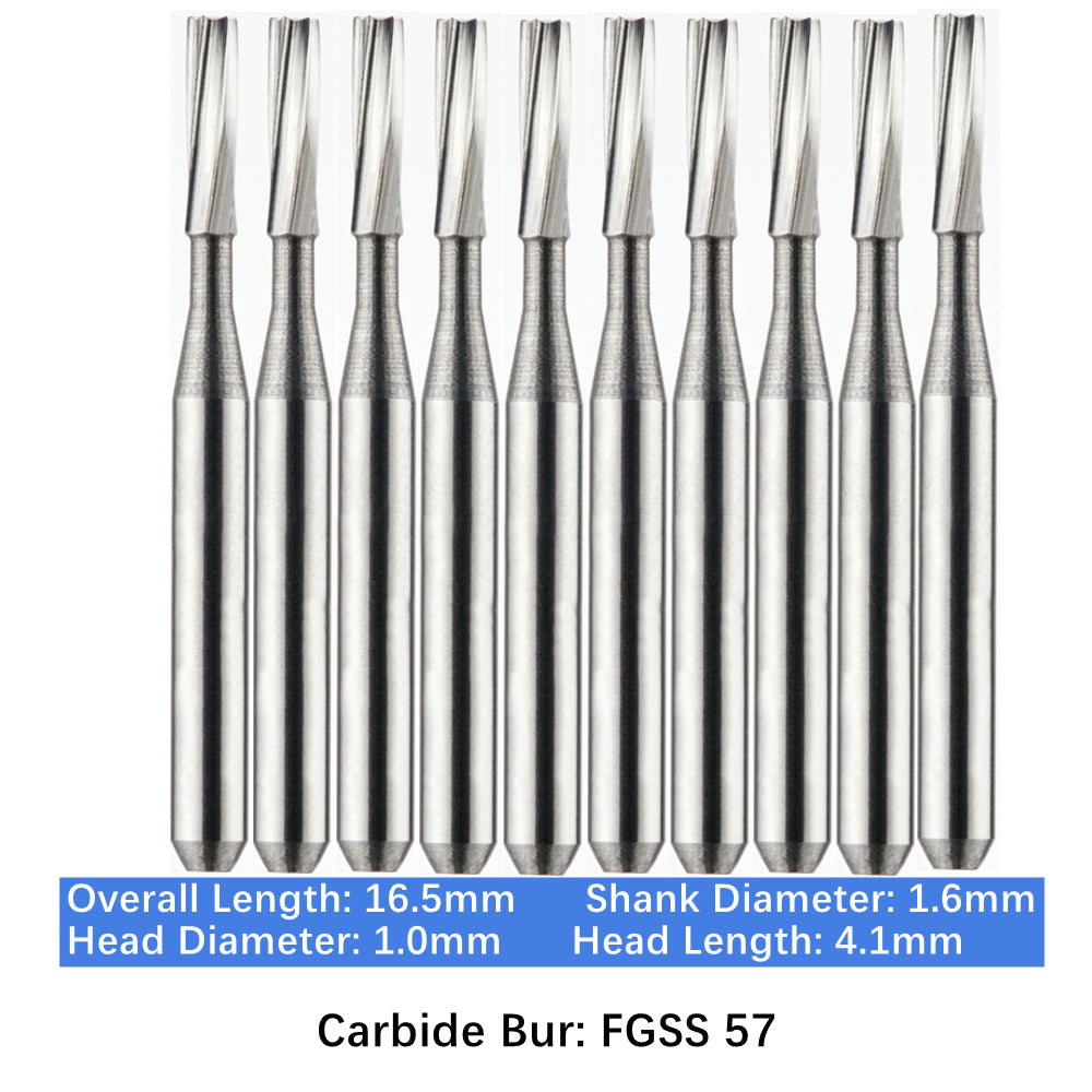 Vakker Dental Carbide Burs FG, Short Shank SS 57 Friction Grip 10/pk