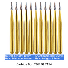 Load image into Gallery viewer, Vakker Dental Carbide Burs Trimming &amp; Finishing T&amp;F FG-7114 Friction Grip 10/pk
