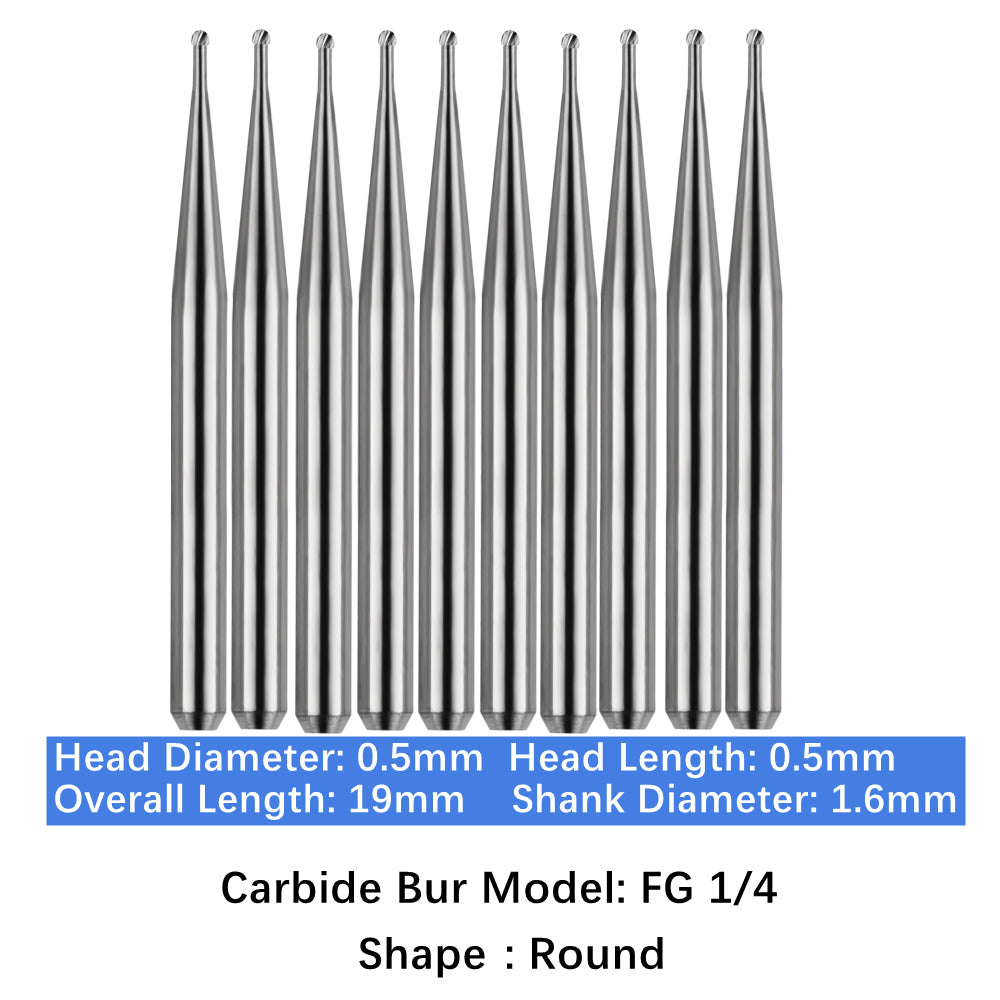 Vakker Dental Carbide Burs FG 1/4 Friction Grip 10/pk