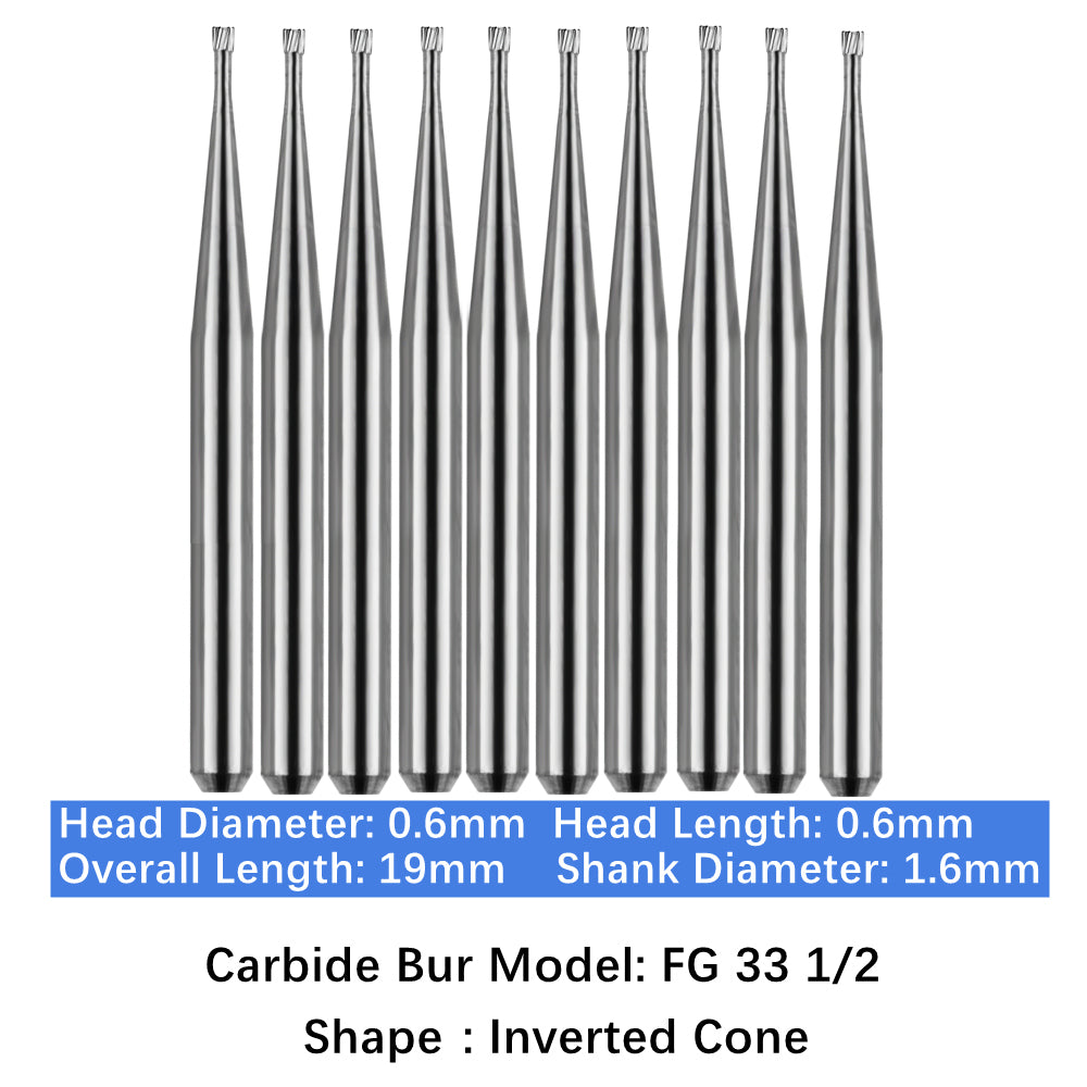 Vakker Dental Carbide Burs FG 33 1/2 Friction Grip 10/pk