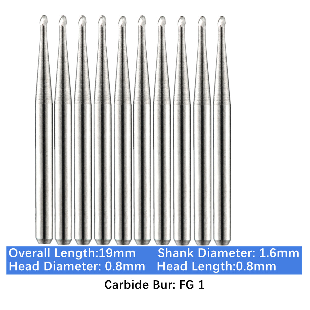 Vakker Dental Carbide Burs FG 1 Friction Grip 10/pk