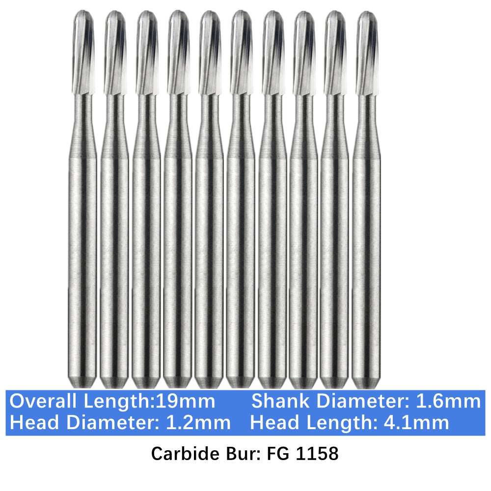 Vakker Dental Carbide Burs FG 1158 Friction Grip 10/pk